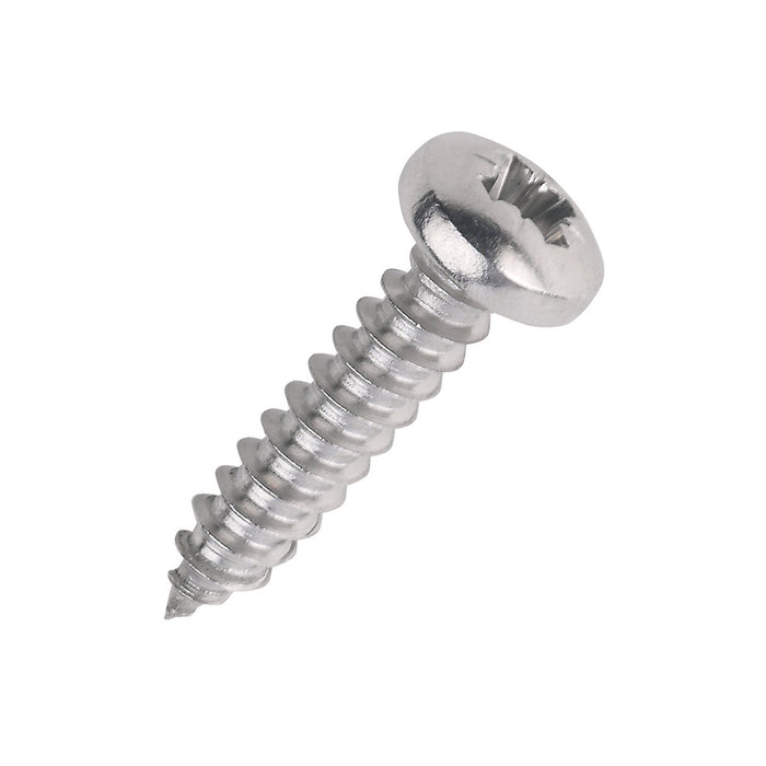 Self Tapping Screw Gauge 6 x 0.5" Pozi Pan Head - A4 Stainless Steel