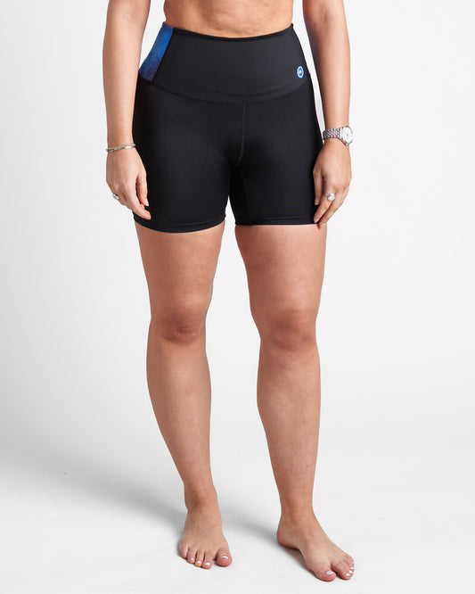 Womens High Waist Sports Shorts - AZURE