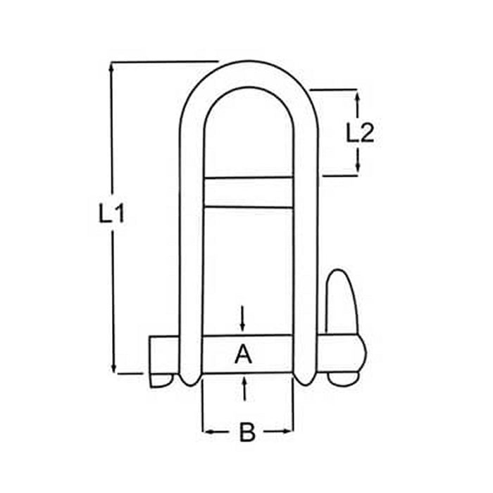 Halyard Shackle with locking pin and Bar