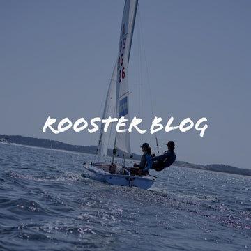 Image of to 420 dinghy with text overlay 'rooster blog'